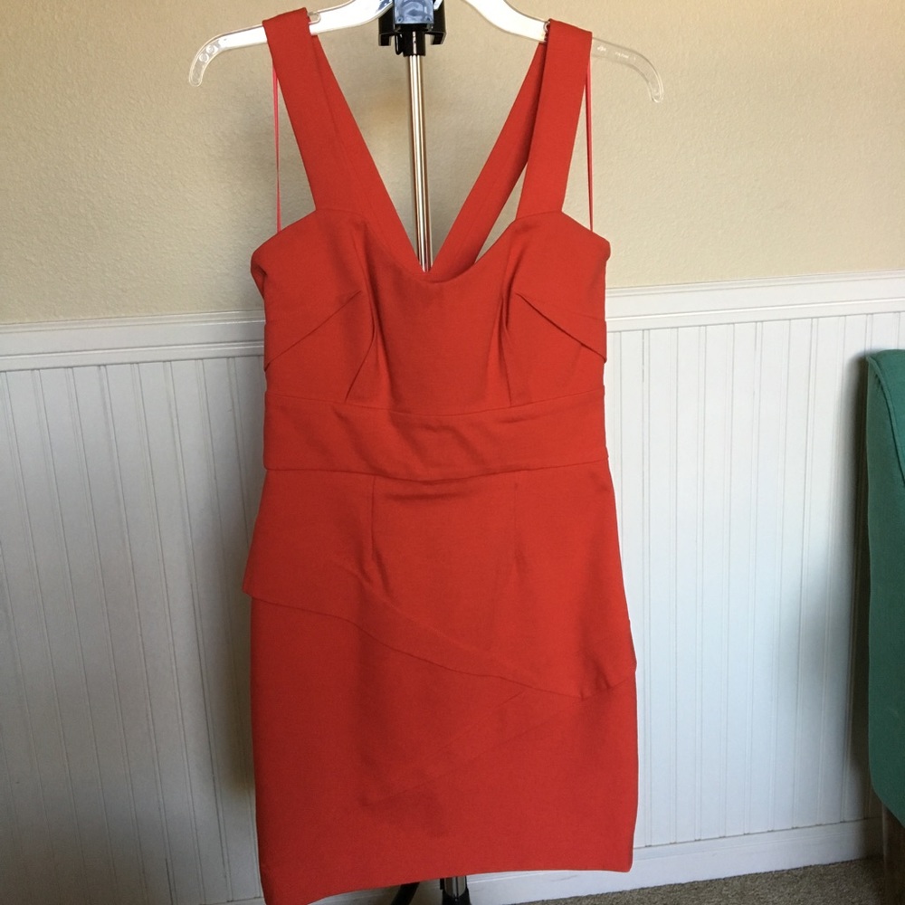 Ali Ro Prism Pink (red) Fitted Scuba Dress, size 6